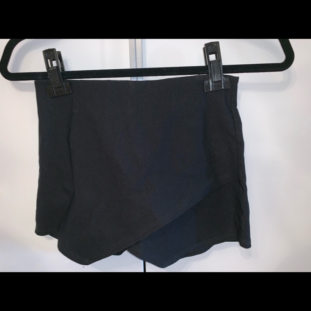 Black Skort with Folded Front
